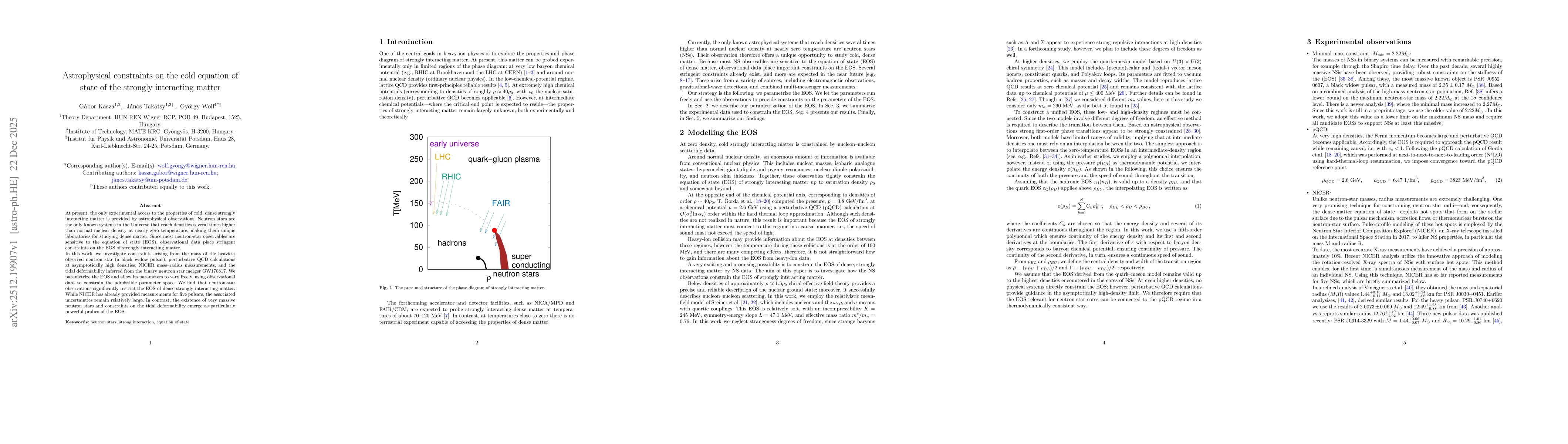Thumbnail for Astrophysical constraints on the cold equation of state of the strongly interacting matter