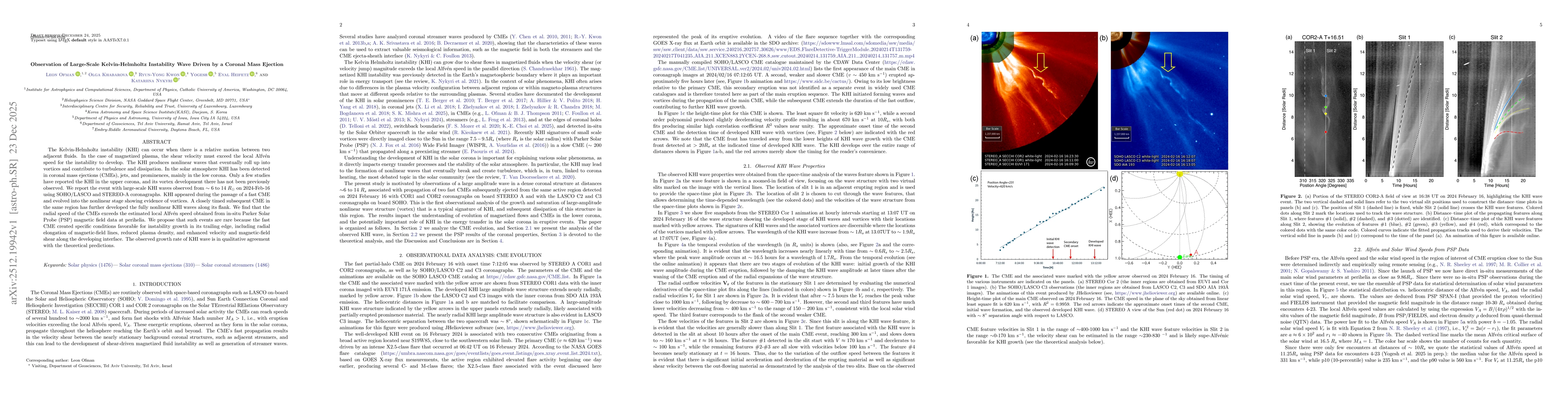 Thumbnail for Observation of Large-Scale Kelvin-Helmholtz Instability Wave Driven by a Coronal Mass Ejection