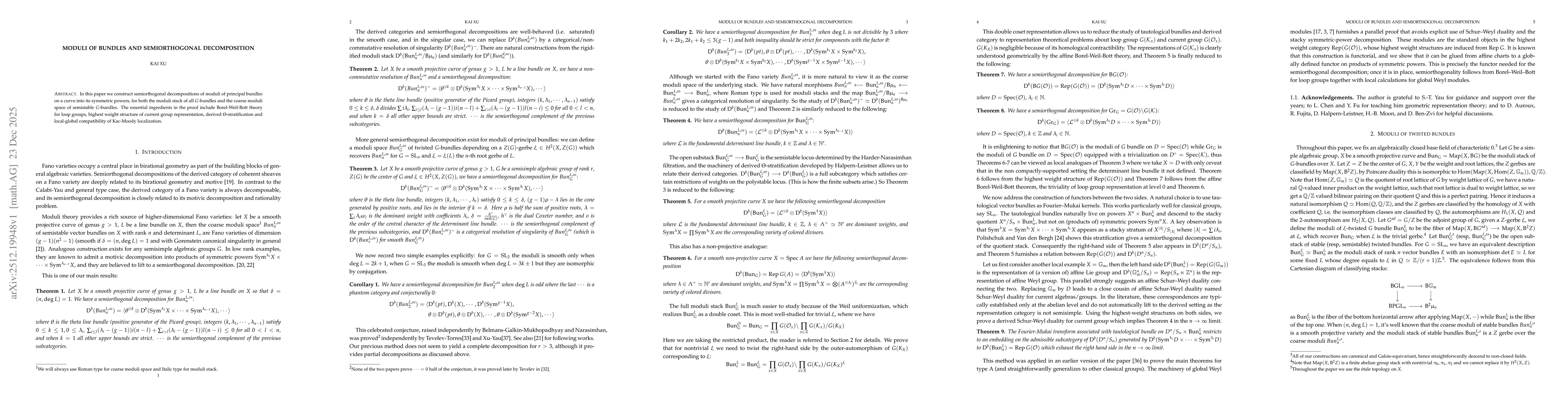 Thumbnail for Moduli of bundles and semiorthogonal decomposition