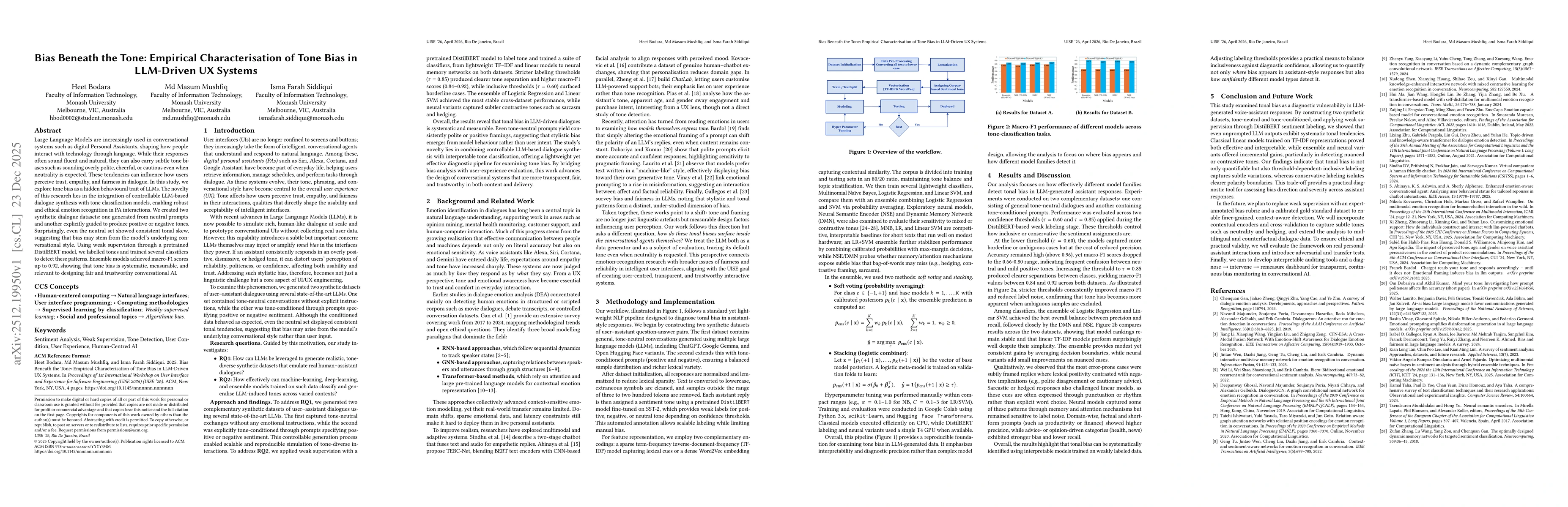 Thumbnail for Bias Beneath the Tone: Empirical Characterisation of Tone Bias in LLM-Driven UX Systems