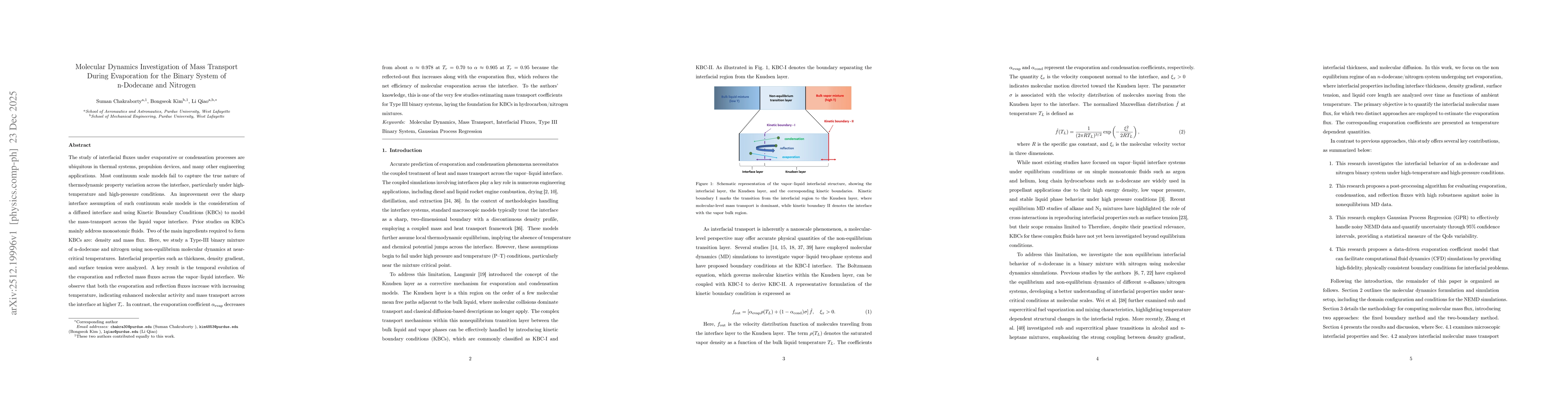 Thumbnail for Molecular Dynamics Investigation of Mass Transport During Evaporation for the Binary System of n-Dodecane and Nitrogen