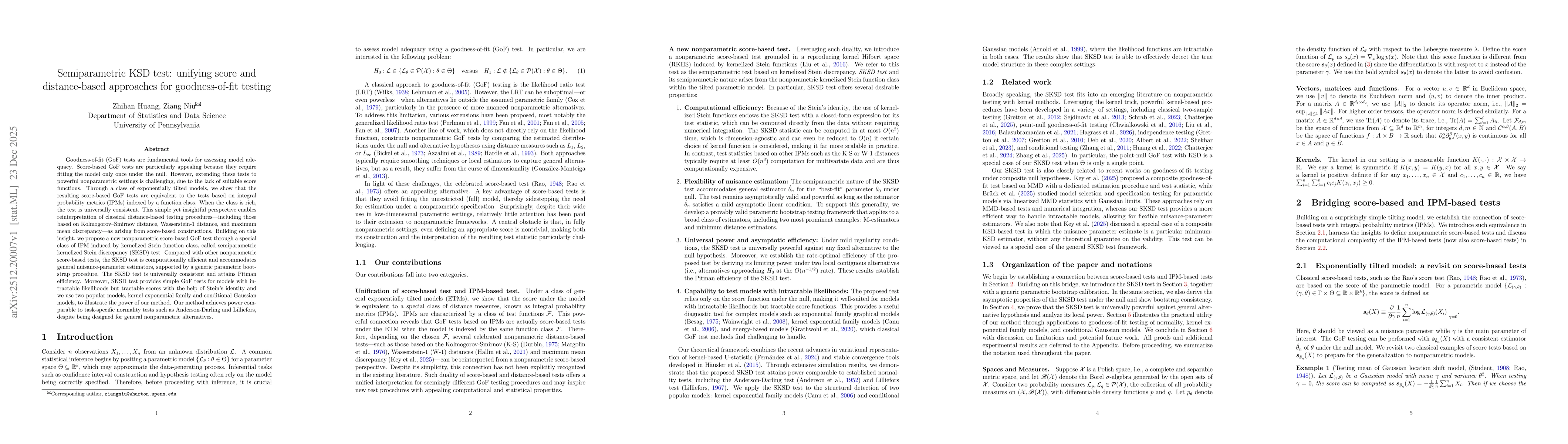 Thumbnail for Semiparametric KSD test: unifying score and distance-based approaches for goodness-of-fit testing