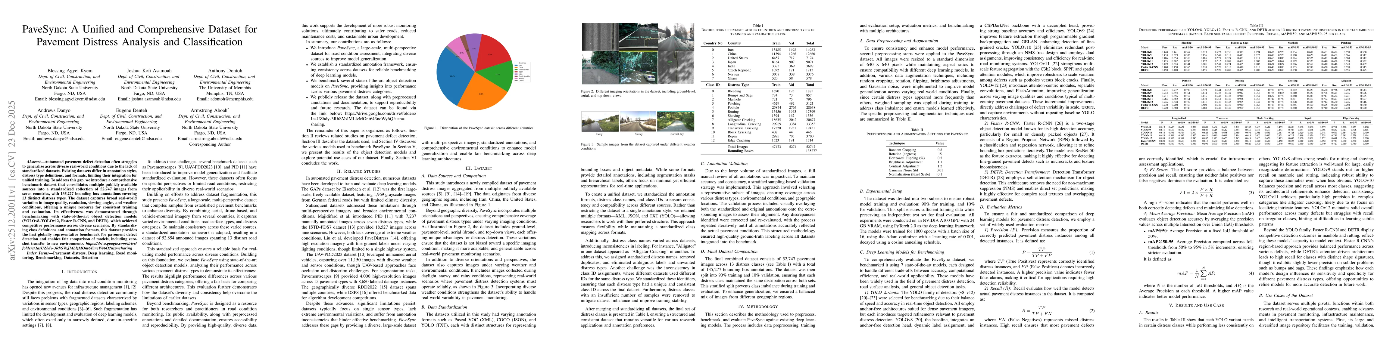 Thumbnail for PaveSync: A Unified and Comprehensive Dataset for Pavement Distress Analysis and Classification