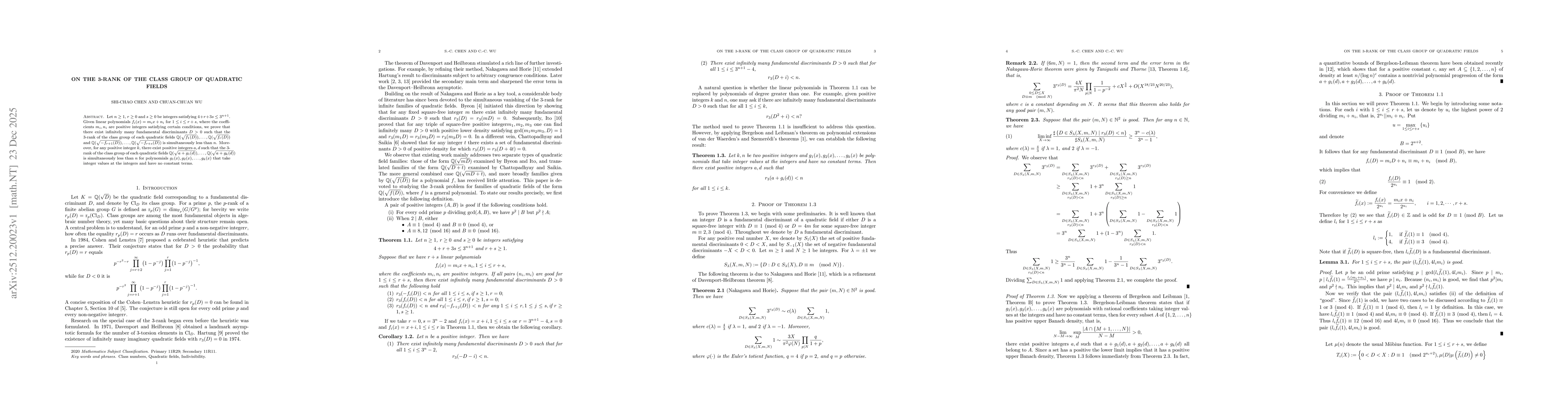Thumbnail for On the 3-rank of the class group of quadratic fields