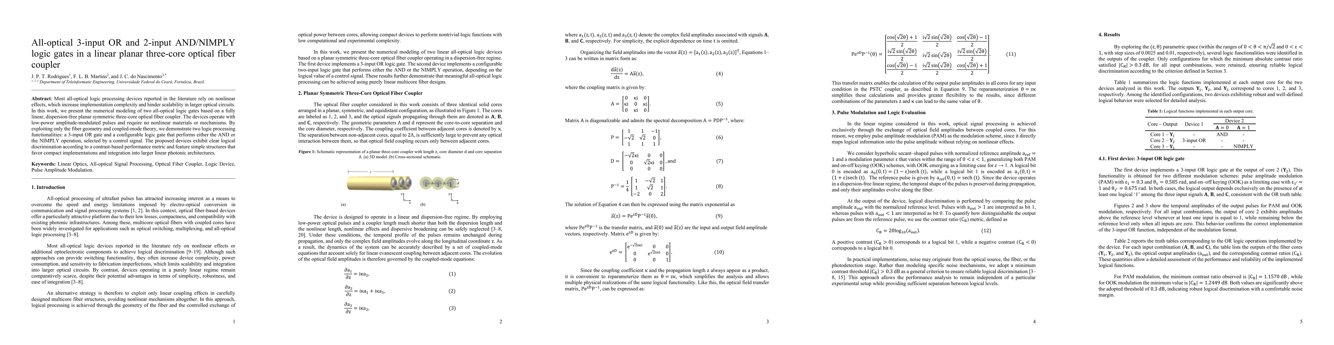 Thumbnail for All-optical 3-input OR and 2-input AND/NIMPLY logic gates in a linear planar three-core optical fiber coupler