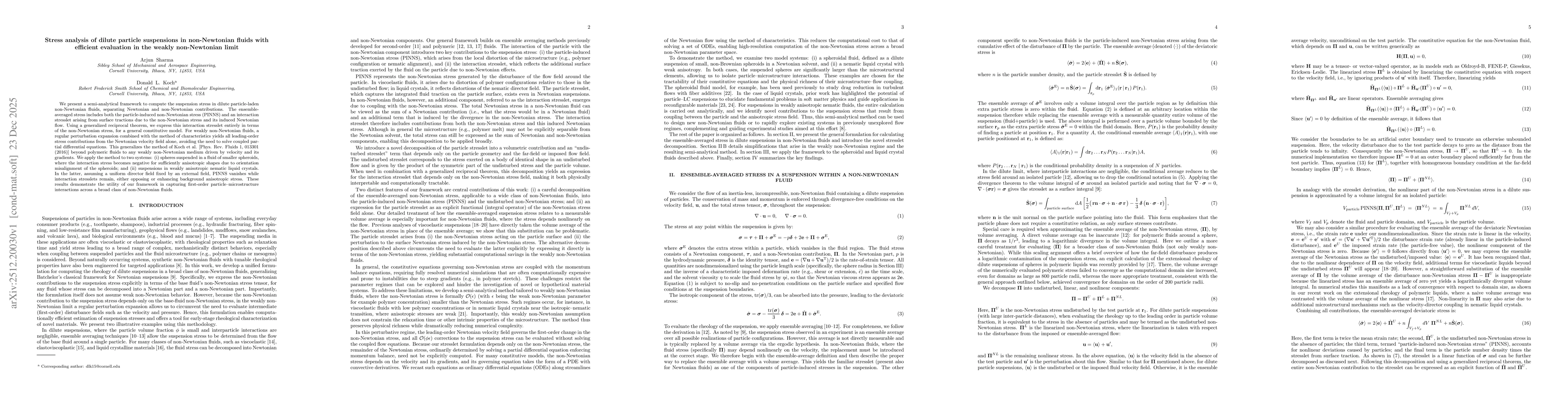 Thumbnail for Stress analysis of dilute particle suspensions in non-Newtonian fluids with efficient evaluation in the weakly non-Newtonian limit