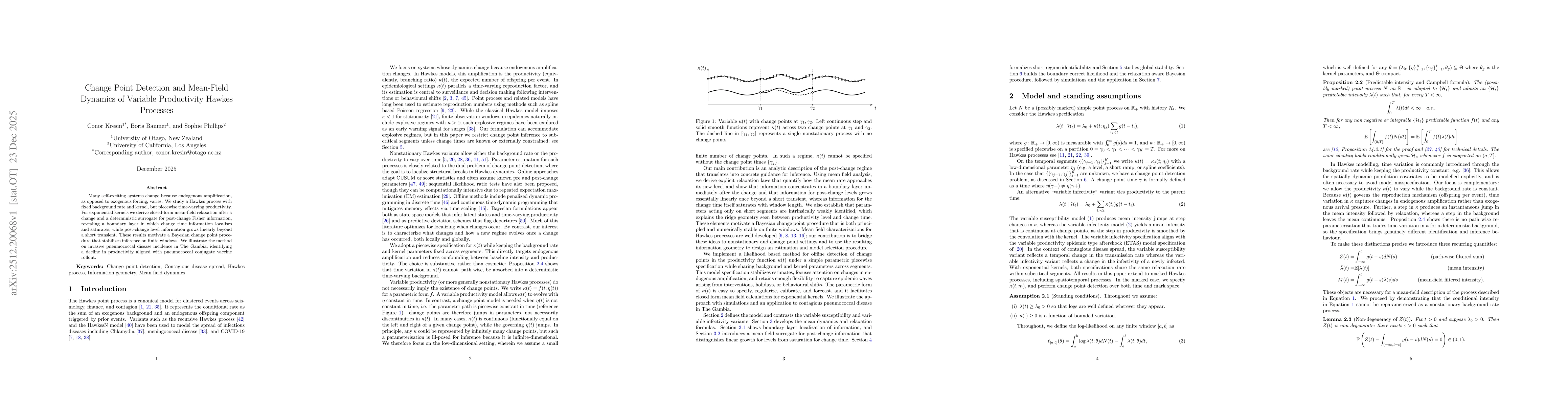 Thumbnail for Change Point Detection and Mean-Field Dynamics of Variable Productivity Hawkes Processes