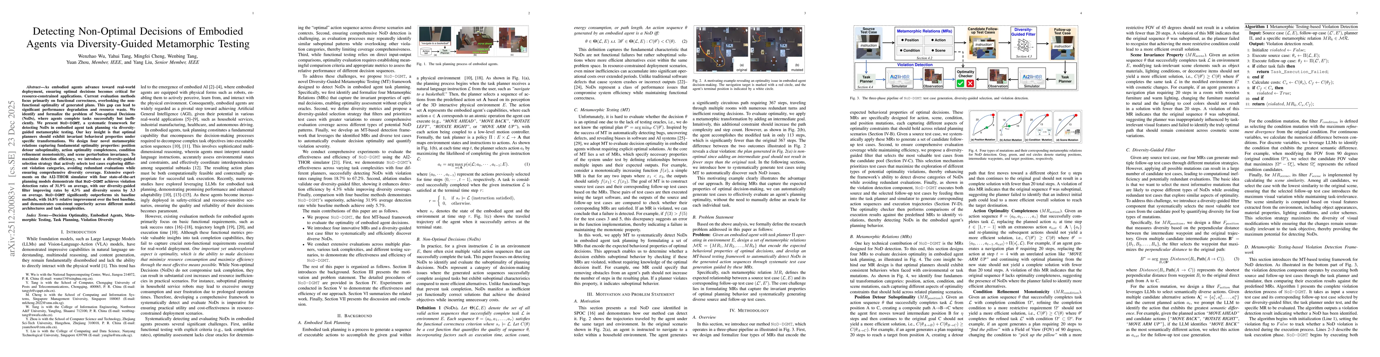Thumbnail for Detecting Non-Optimal Decisions of Embodied Agents via Diversity-Guided Metamorphic Testing