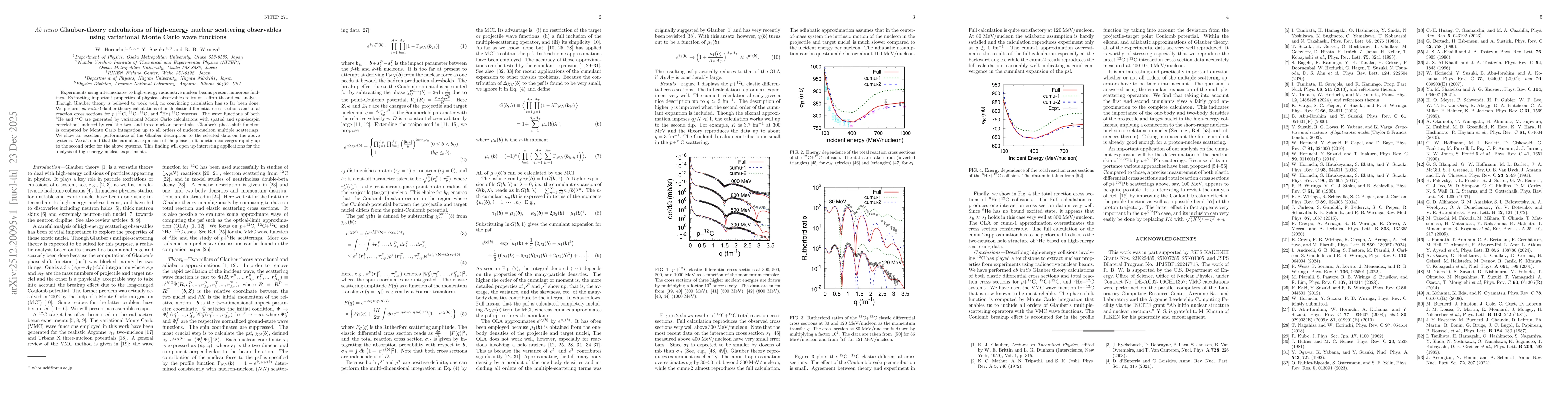Thumbnail for Ab initio Glauber-theory calculations of high-energy nuclear scattering observables using variational Monte Carlo wave functions