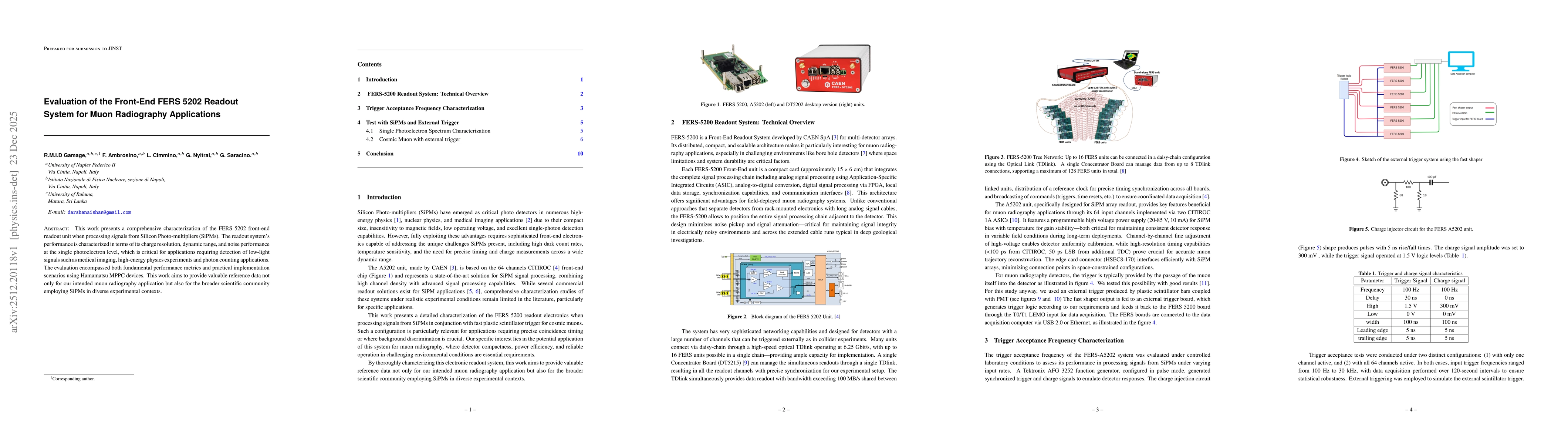 Thumbnail for Evaluation of the Front-End FERS 5202 Readout System for Muon Radiography Applications