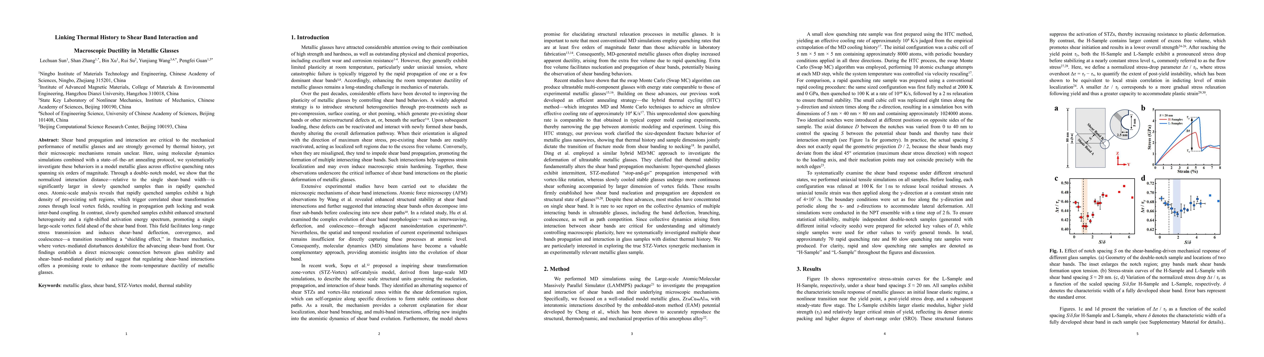 Thumbnail for Linking Thermal History to Shear Band Interaction and Macroscopic Ductility in Metallic Glasses