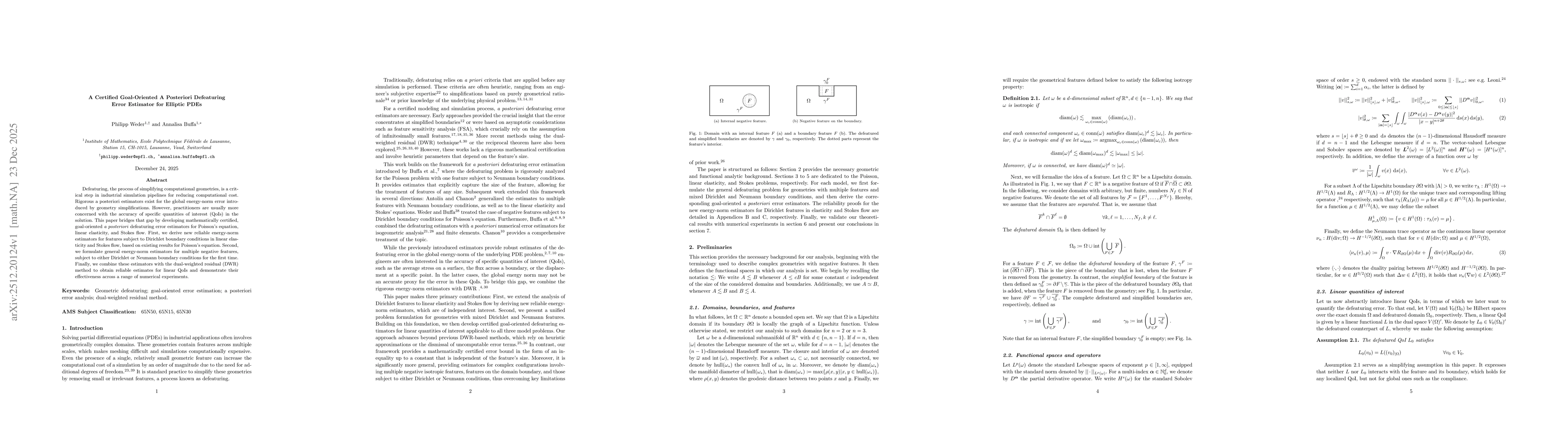 Thumbnail for A Certified Goal-Oriented A Posteriori Defeaturing Error Estimator for Elliptic PDEs