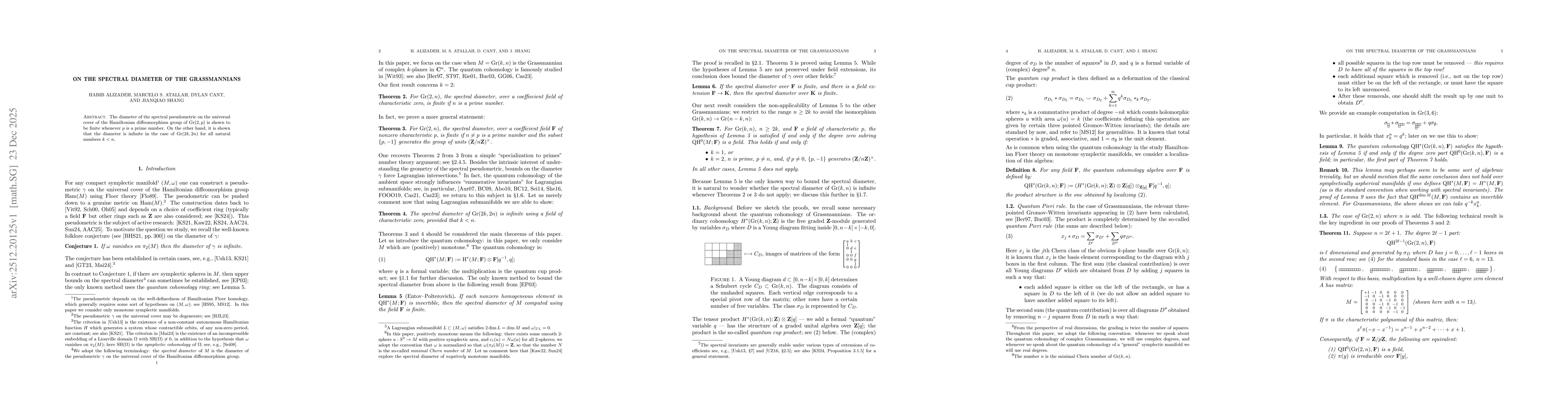 Thumbnail for On the spectral diameter of the Grassmannians