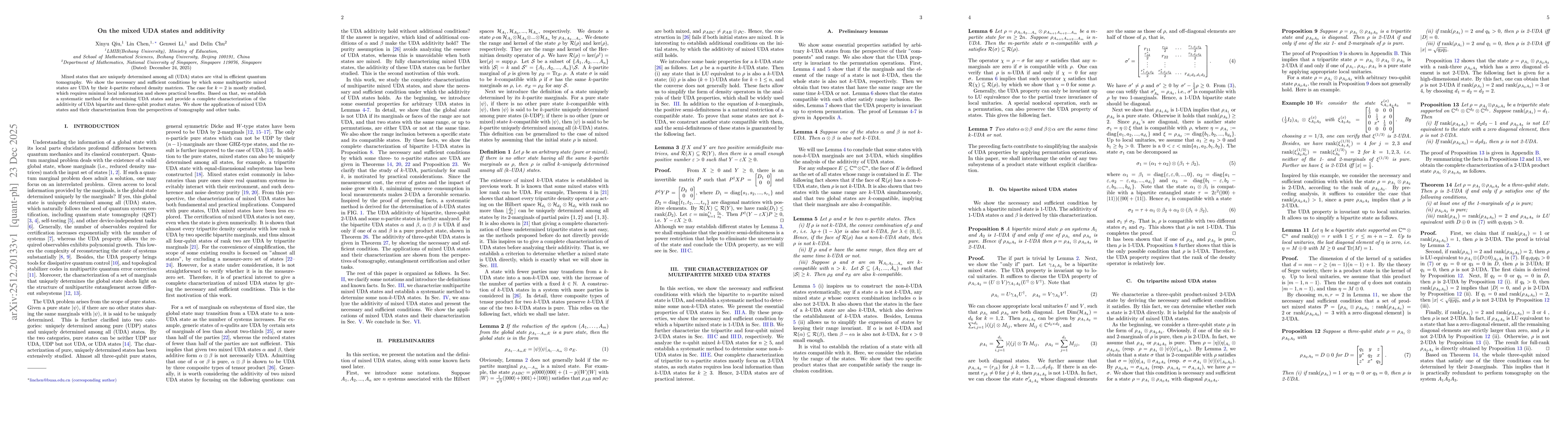 Thumbnail for On the mixed UDA states and additivity