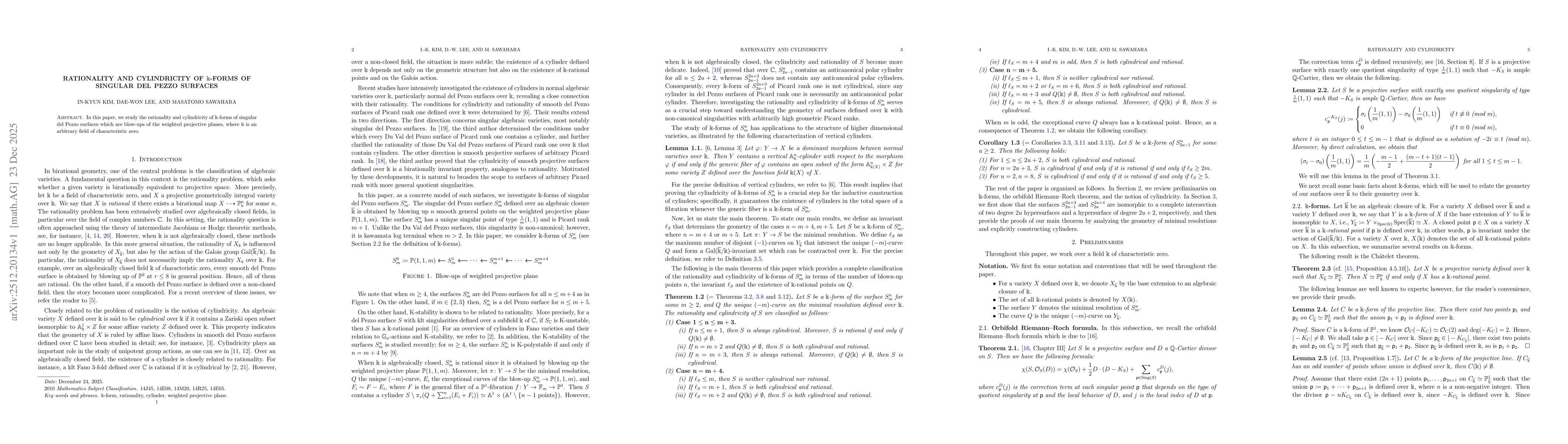 Thumbnail for Rationality and cylindricity of $\Bbbk$-forms of singular del Pezzo surfaces