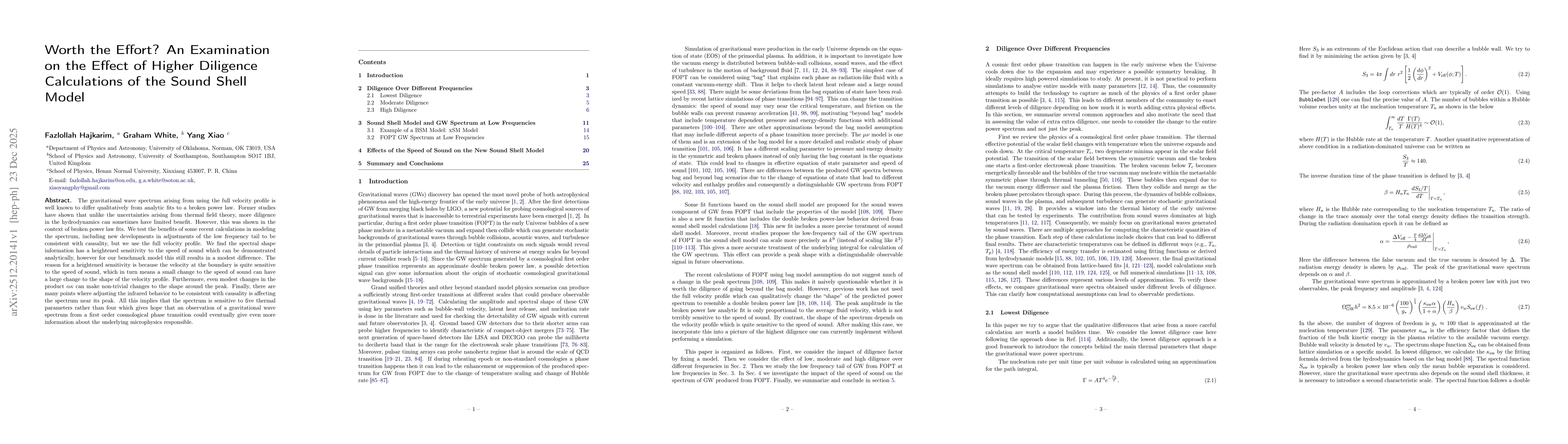 Thumbnail for Worth the Effort? An Examination on the Effect of Higher Diligence Calculations of the Sound Shell Model
