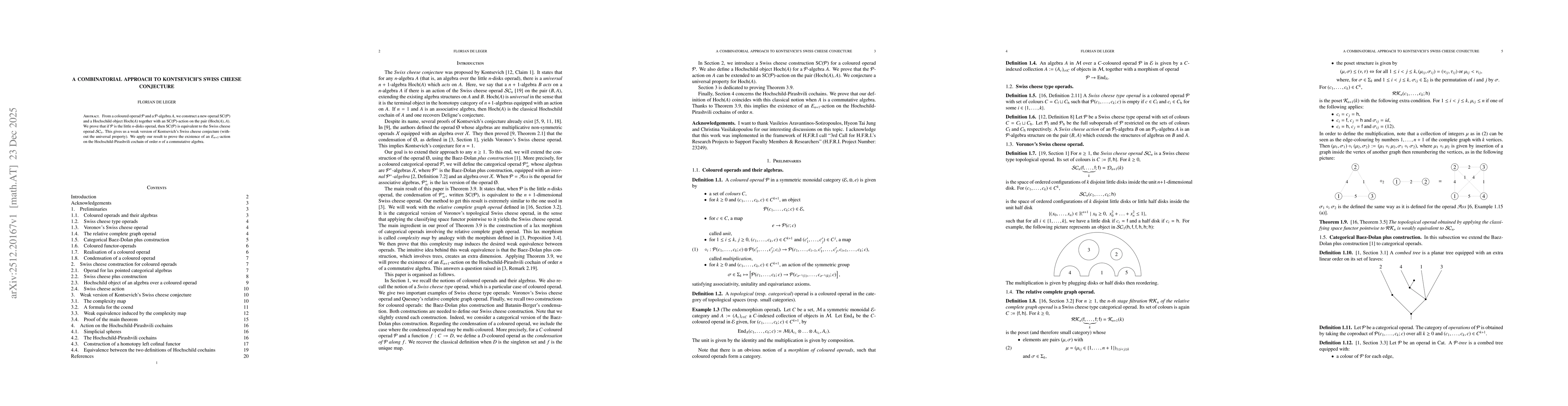Thumbnail for A combinatorial approach to Kontsevich's Swiss cheese conjecture