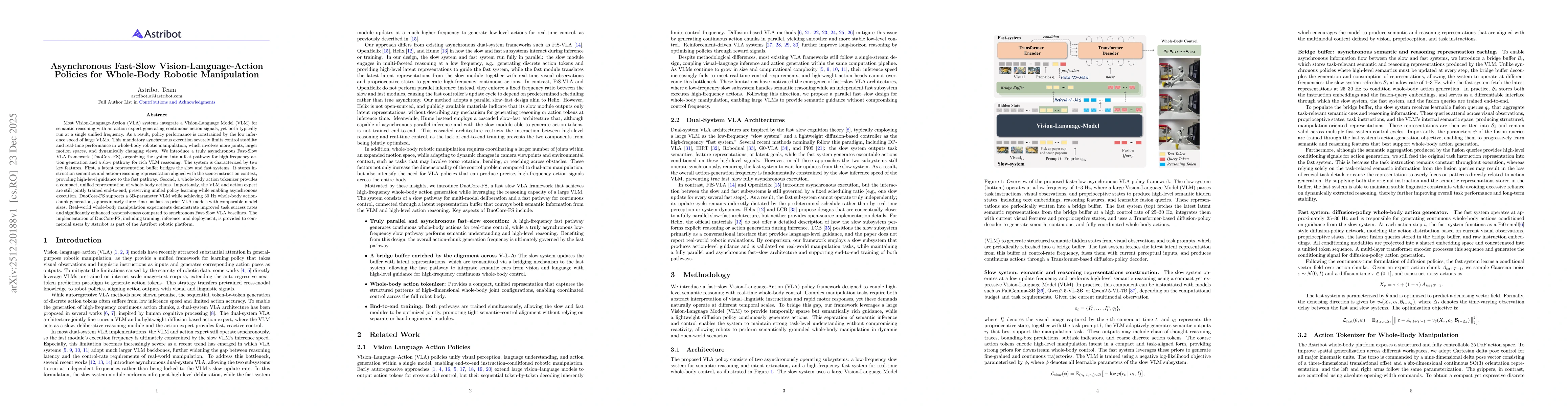 Thumbnail for Asynchronous Fast-Slow Vision-Language-Action Policies for Whole-Body Robotic Manipulation