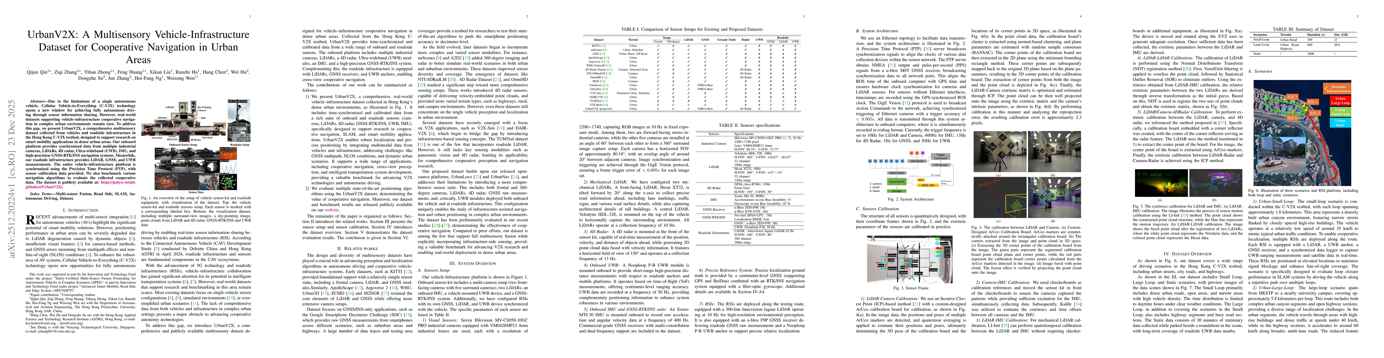 Thumbnail for UrbanV2X: A Multisensory Vehicle-Infrastructure Dataset for Cooperative Navigation in Urban Areas