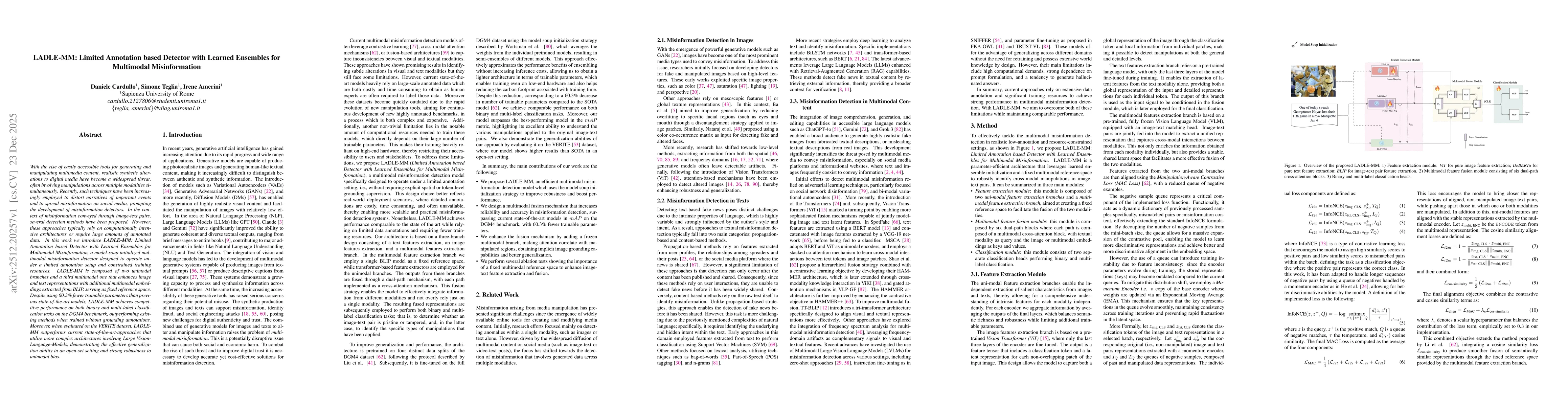 Thumbnail for LADLE-MM: Limited Annotation based Detector with Learned Ensembles for Multimodal Misinformation