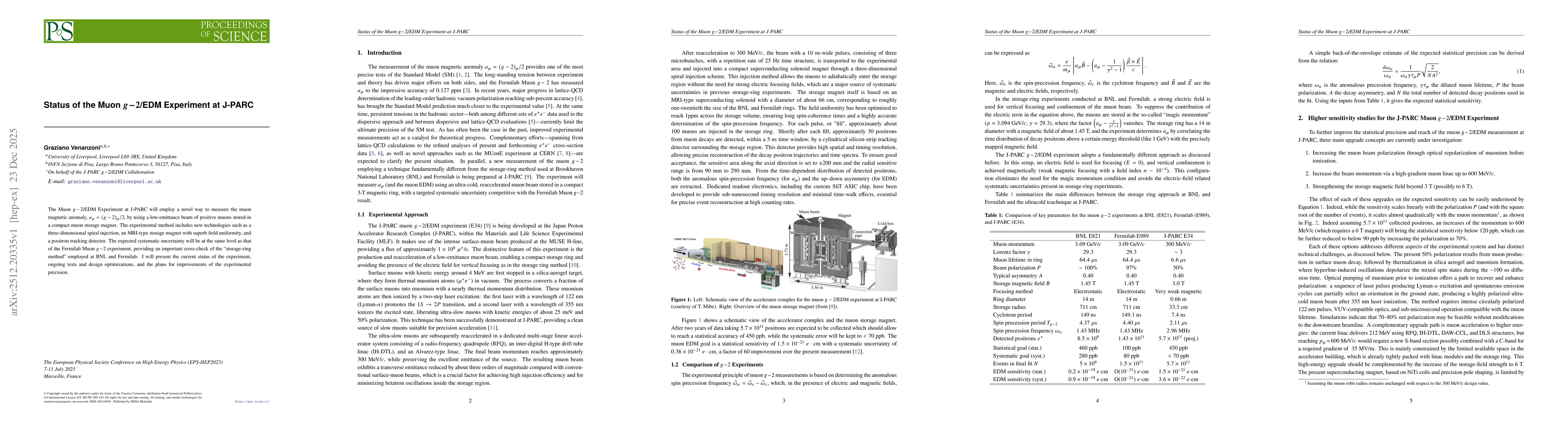 Thumbnail for Status of the Muon g-2/EDM Experiment at J-PARC
