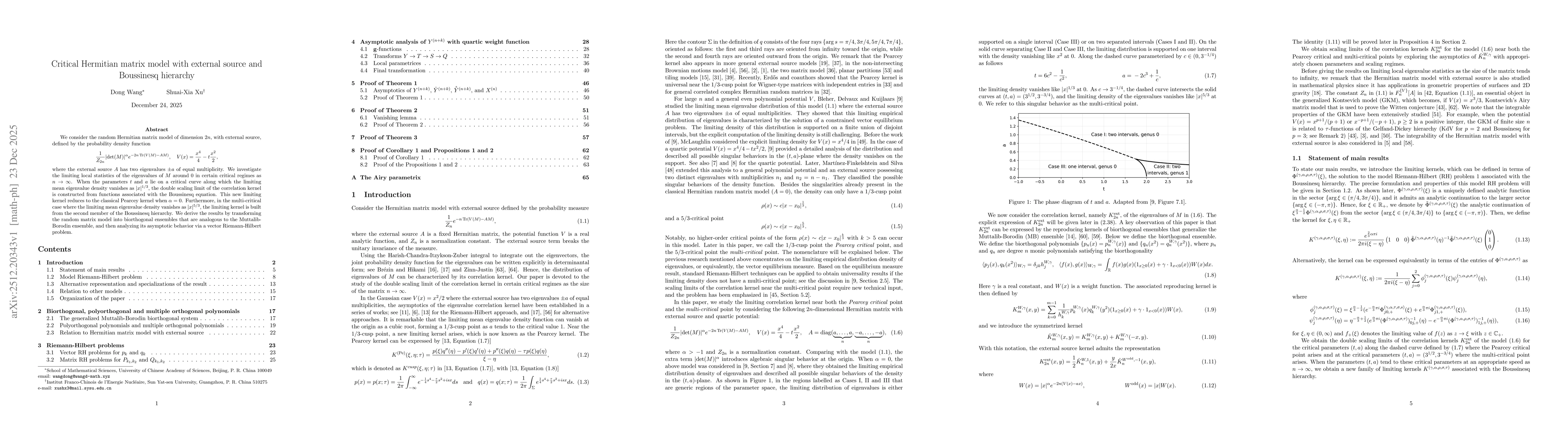 Thumbnail for Critical Hermitian matrix model with external source and Boussinesq hierarchy