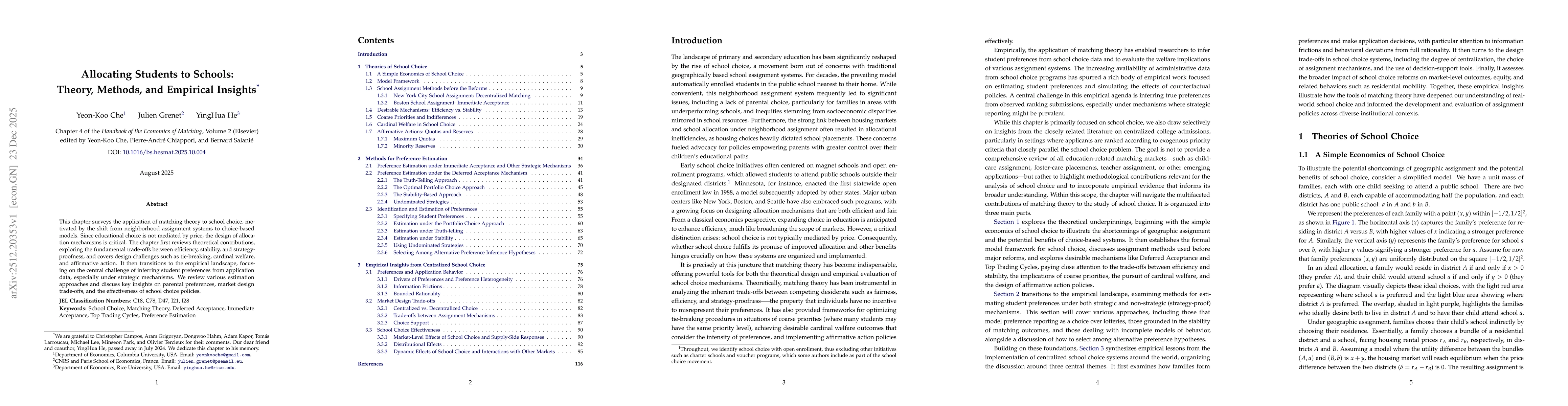 Thumbnail for Allocating Students to Schools: Theory, Methods, and Empirical Insights