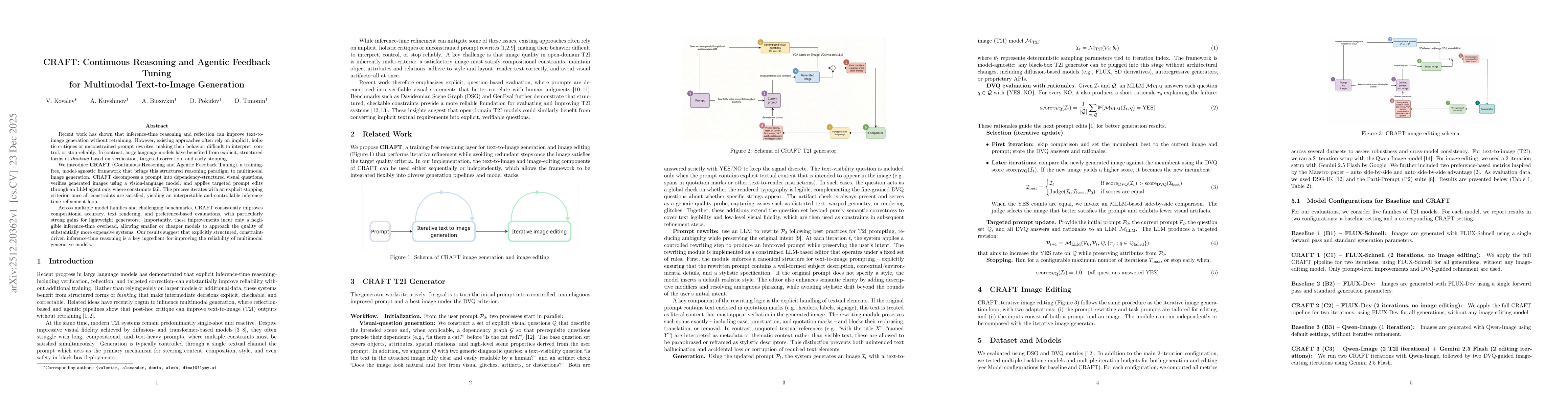 Thumbnail for CRAFT: Continuous Reasoning and Agentic Feedback Tuning for Multimodal Text-to-Image Generation
