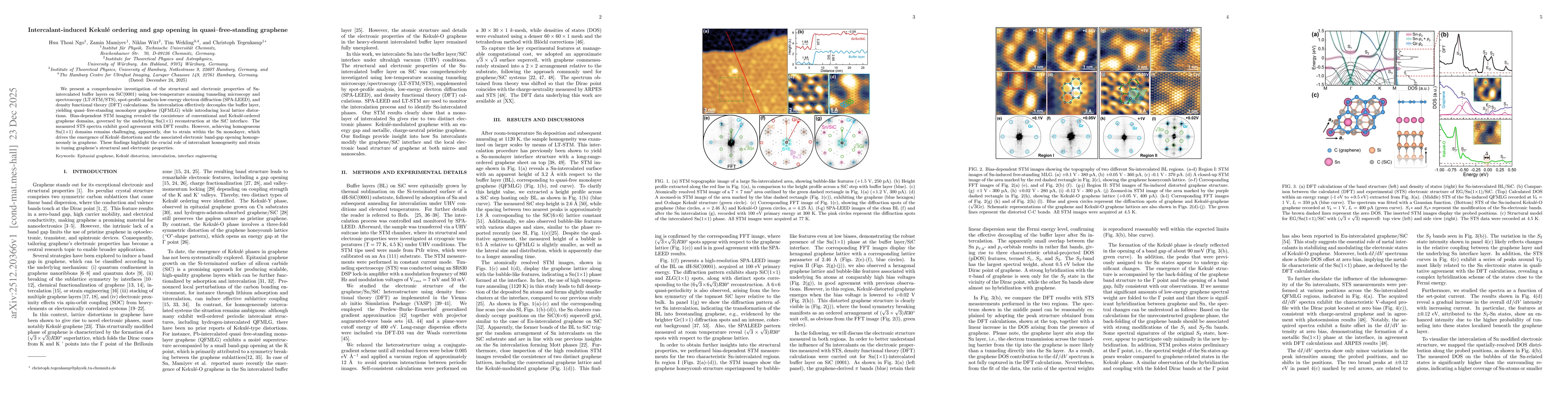 Thumbnail for Intercalant-induced Kekule ordering and gap opening in quasi-free-standing graphene