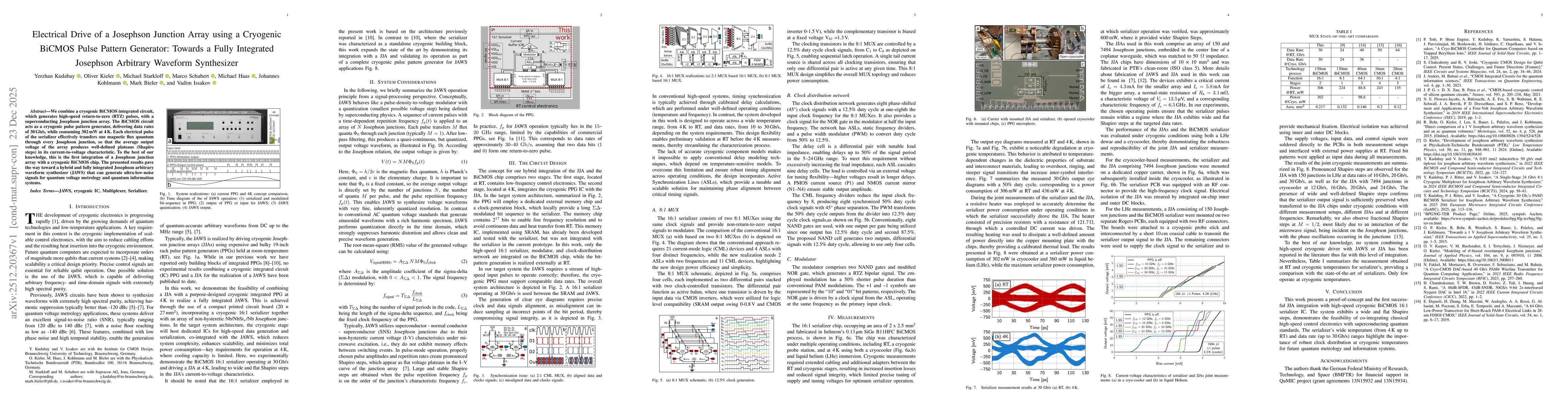 Thumbnail for Electrical Drive of a Josephson Junction Array using a Cryogenic BiCMOS Pulse Pattern Generator: Towards a Fully Integrated Josephson Arbitrary Waveform Synthesizer