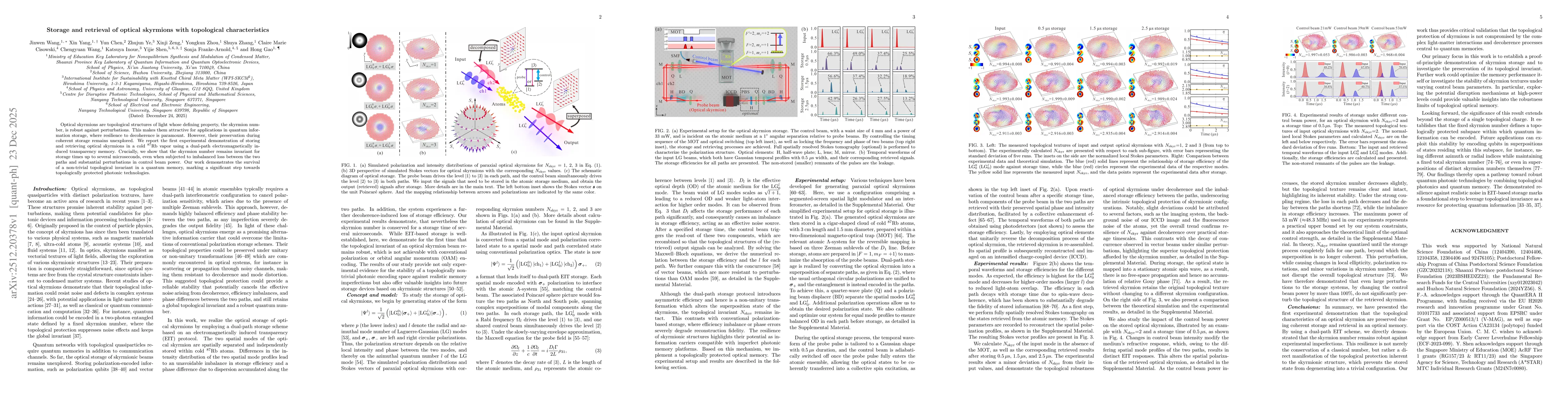 Thumbnail for Storage and retrieval of optical skyrmions with topological characteristics