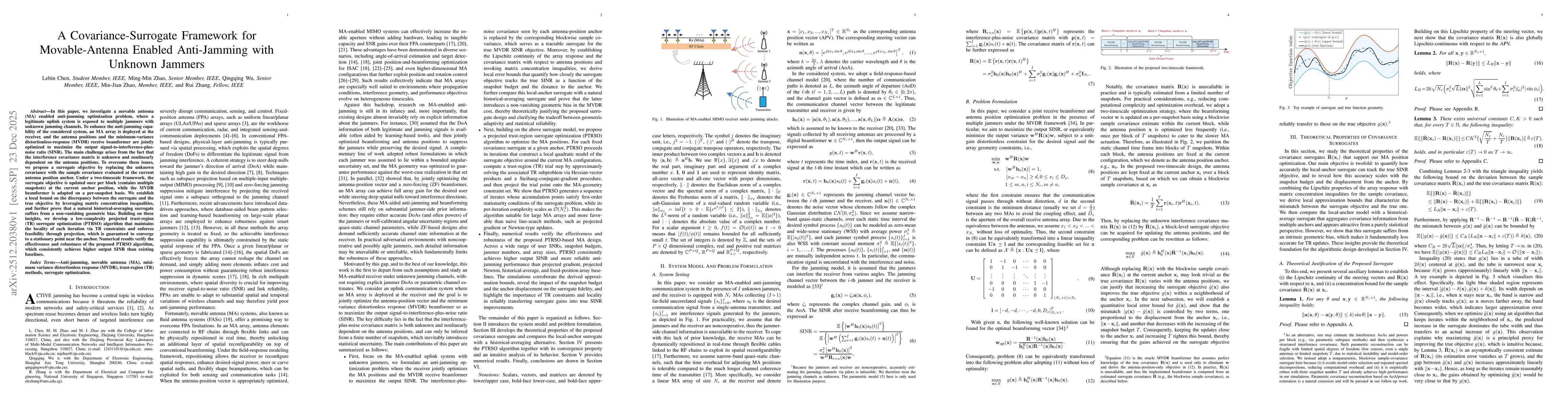 Thumbnail for A Covariance-Surrogate Framework for Movable-Antenna Enabled Anti-Jamming with Unknown Jammers