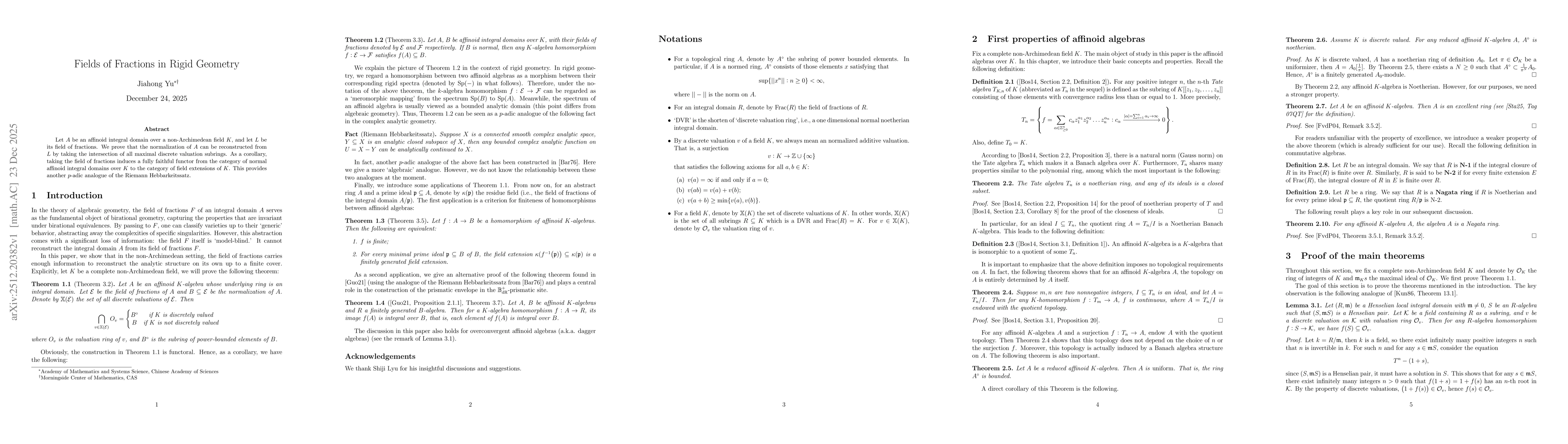 Thumbnail for Fields of Fractions in Rigid Geometry