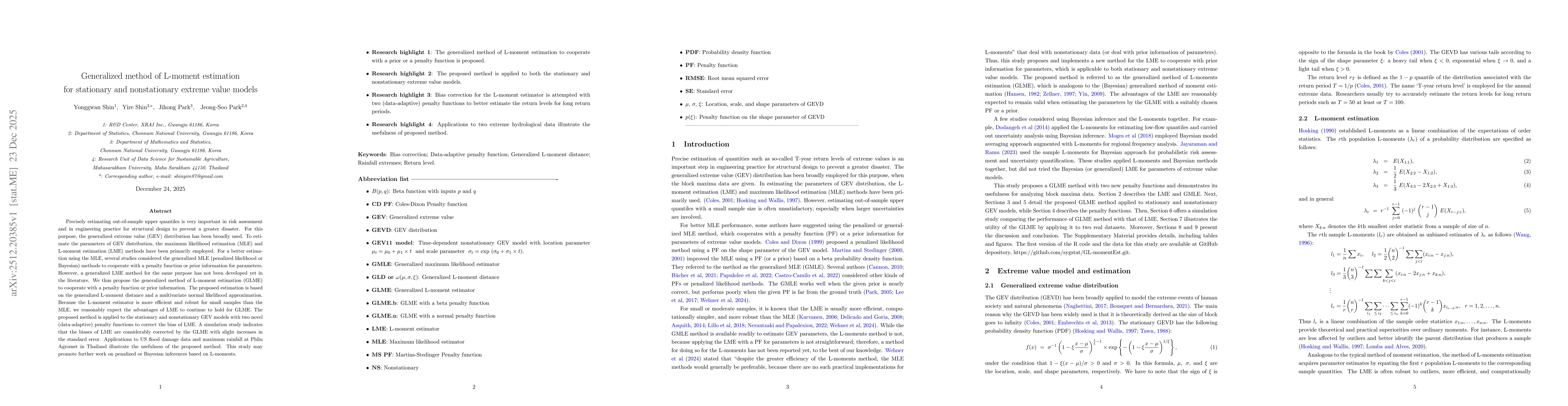 Thumbnail for Generalized method of L-moment estimation for stationary and nonstationary extreme value models