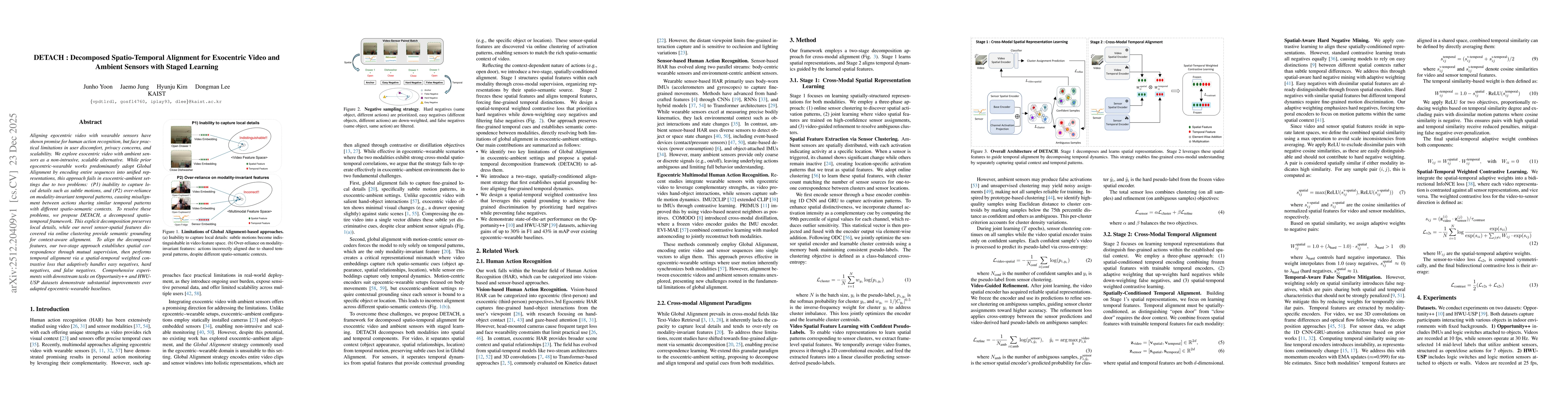 Thumbnail for DETACH : Decomposed Spatio-Temporal Alignment for Exocentric Video and Ambient Sensors with Staged Learning