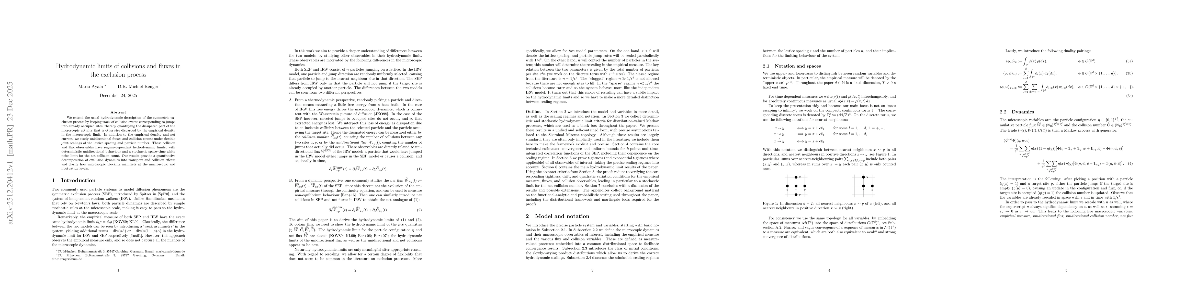 Thumbnail for Hydrodynamic limits of collisions and fluxes in the exclusion process