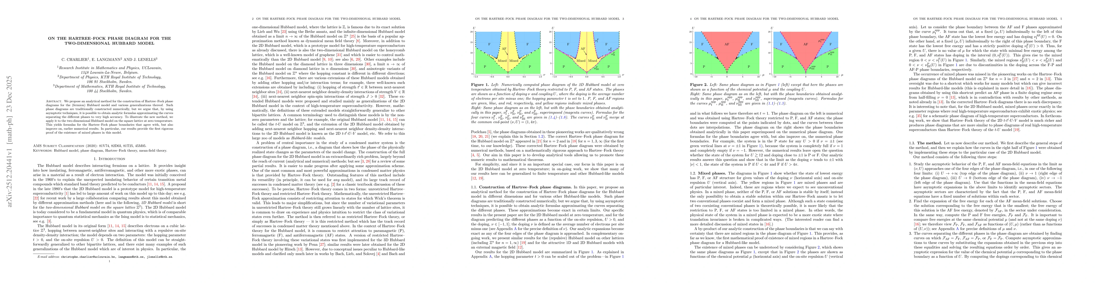 Thumbnail for On the Hartree-Fock phase diagram for the two-dimensional Hubbard model