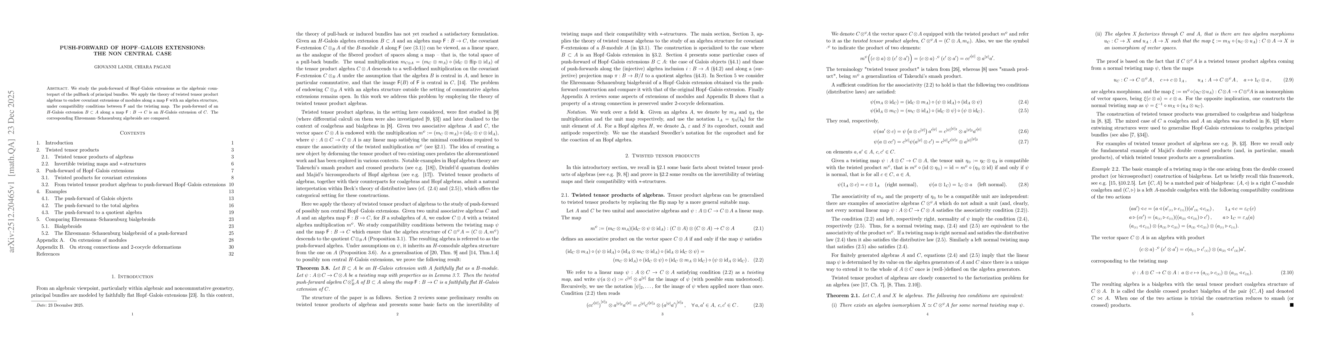 Thumbnail for Push-forward of Hopf--Galois extensions: the non central case