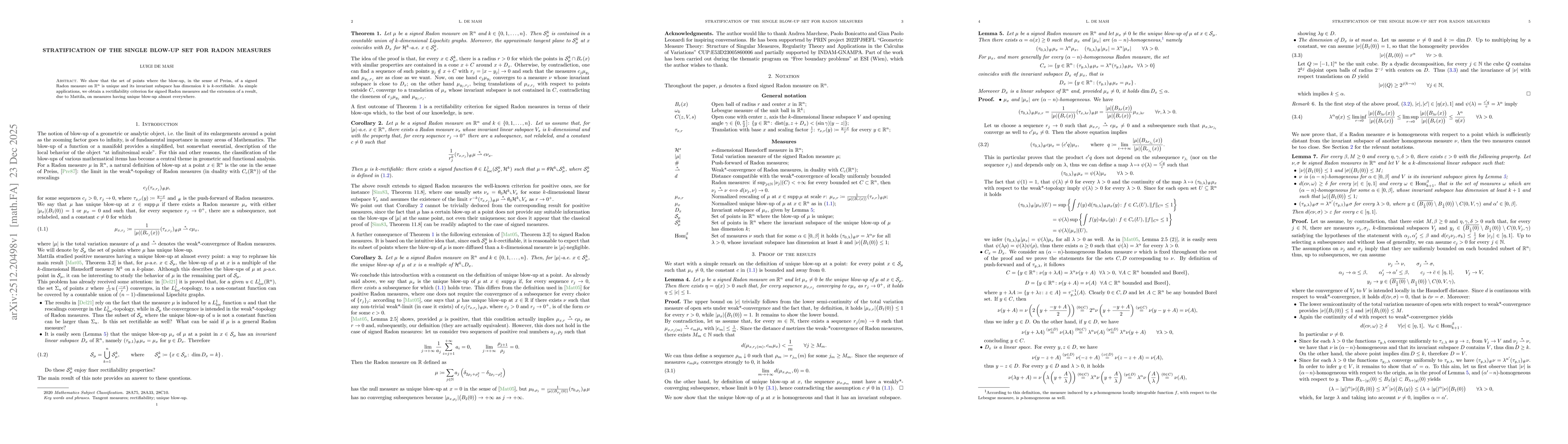Thumbnail for Stratification of the single blow-up set for Radon measures