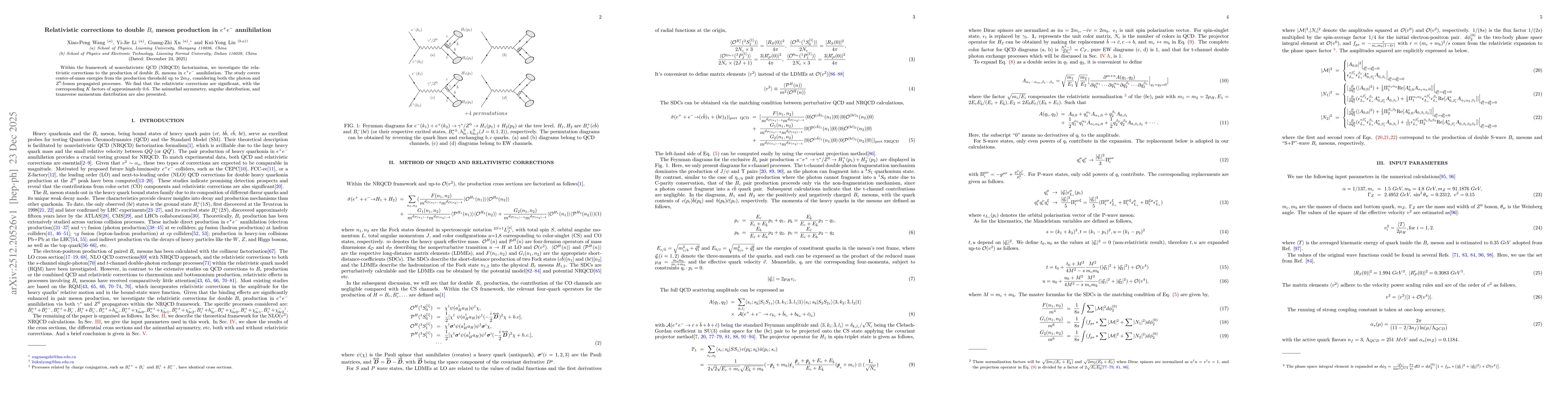 Thumbnail for Relativistic corrections to double $B_c$ meson production in $e^+e^-$ annihilation