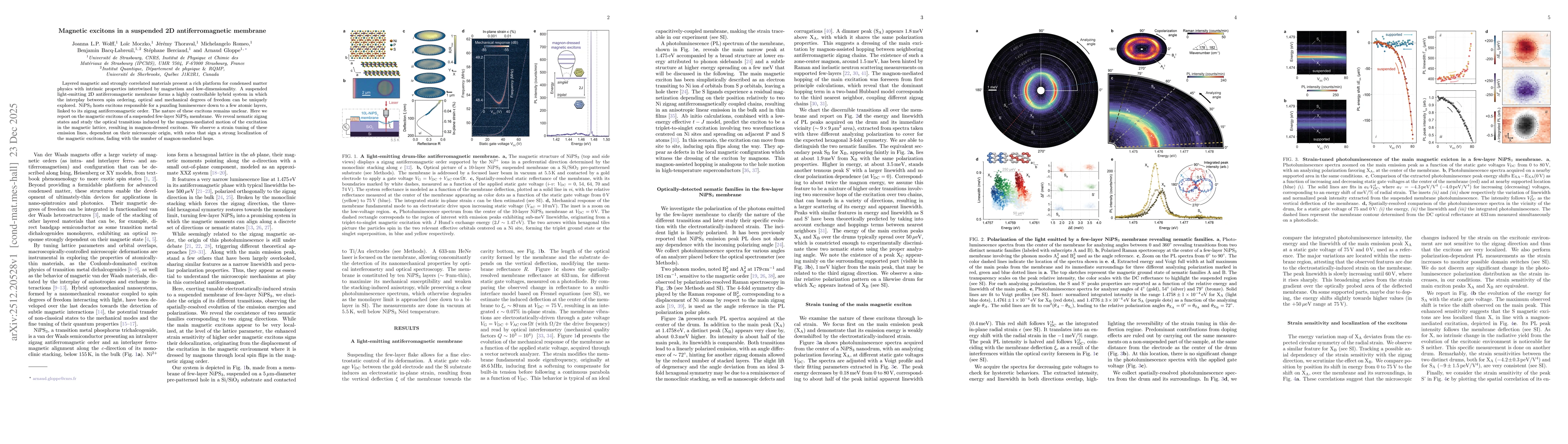 Thumbnail for Magnetic excitons in a suspended 2D antiferromagnetic membrane