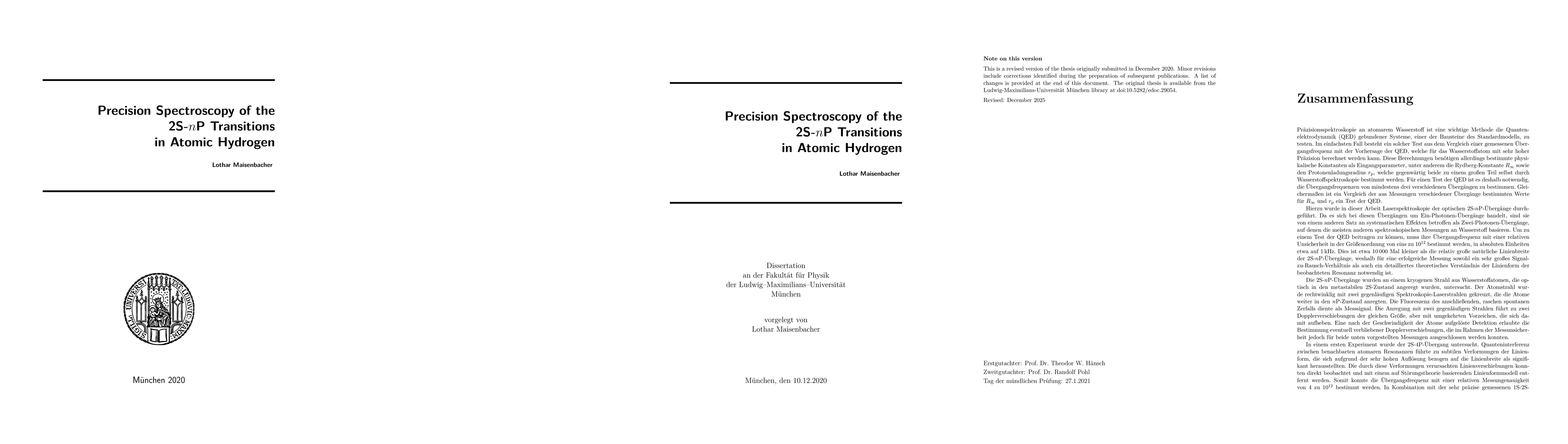 Thumbnail for Precision spectroscopy of the 2S-$n$P transitions in atomic hydrogen