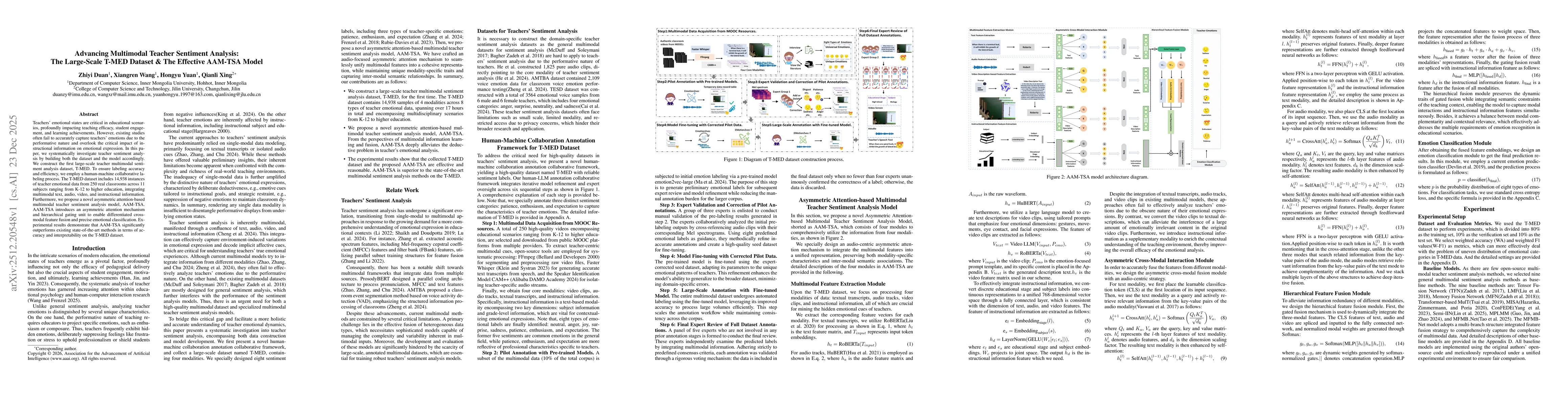 Thumbnail for Advancing Multimodal Teacher Sentiment Analysis:The Large-Scale T-MED Dataset & The Effective AAM-TSA Model
