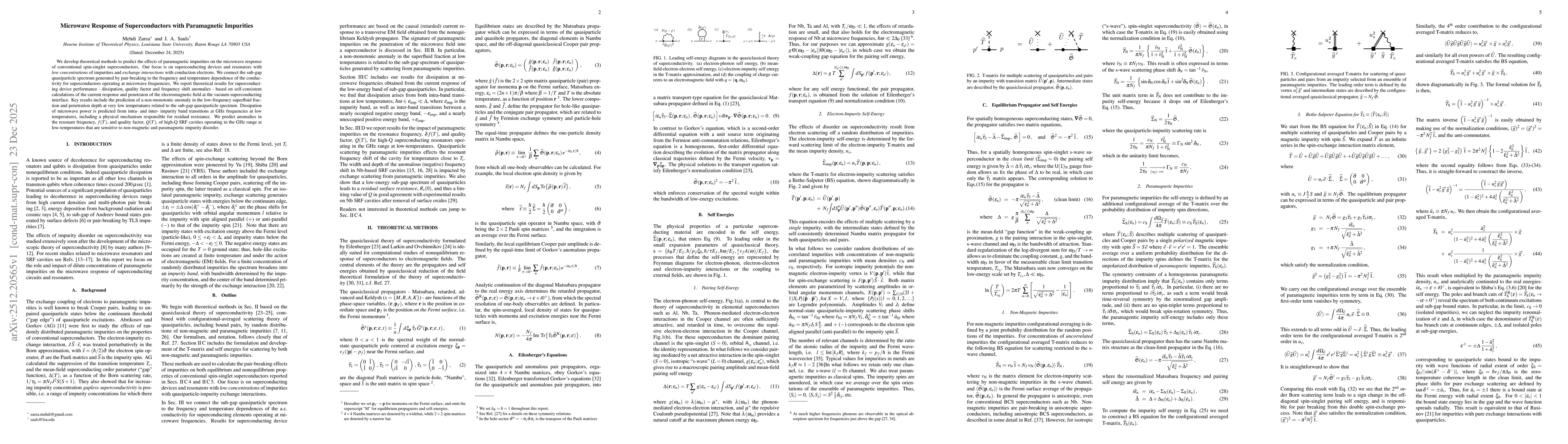 Thumbnail for Microwave Response of Superconductors with Paramagnetic Impurities