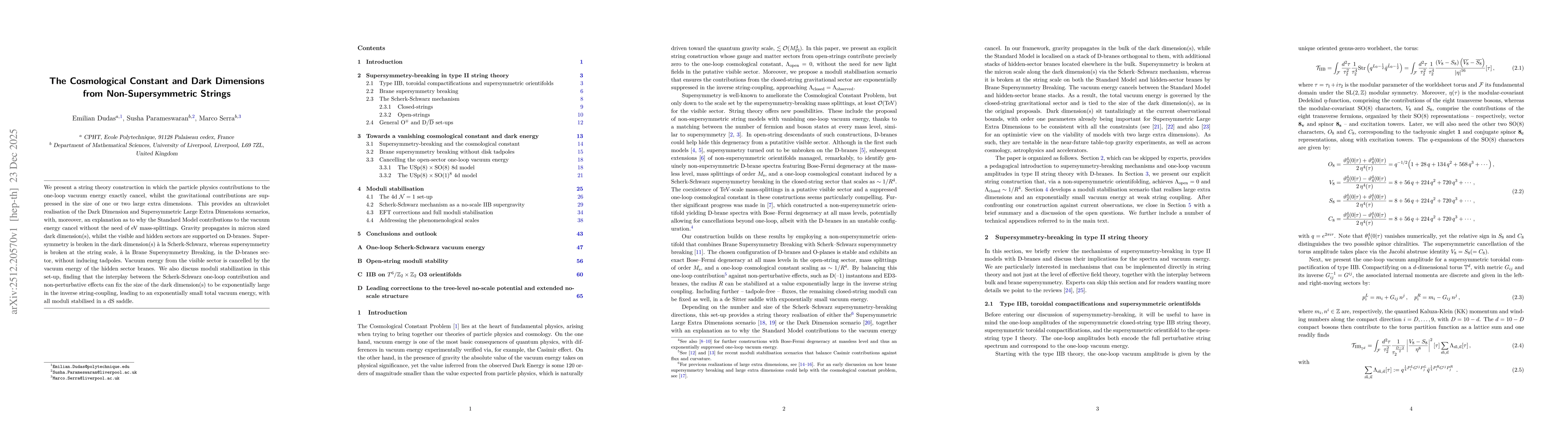 Thumbnail for The Cosmological Constant and Dark Dimensions from Non-Supersymmetric Strings