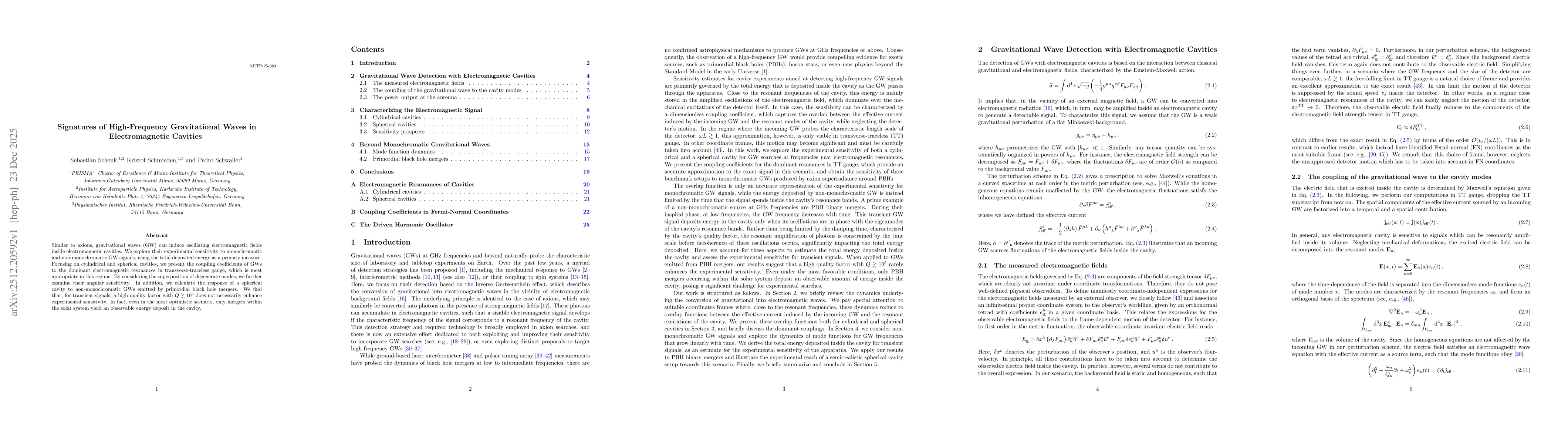 Thumbnail for Signatures of High-Frequency Gravitational Waves in Electromagnetic Cavities