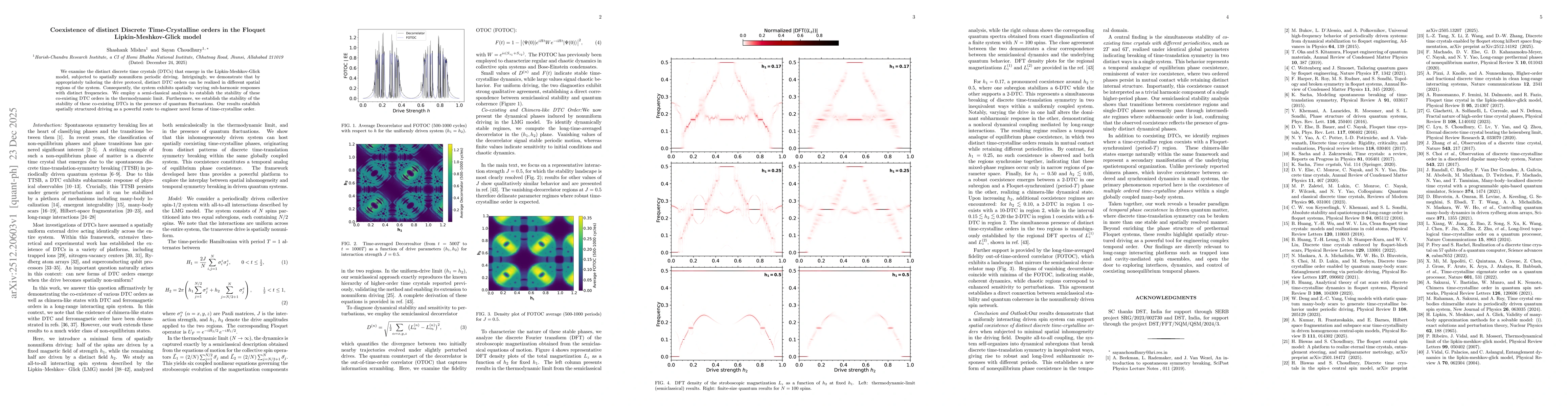 Thumbnail for Coexistence of distinct Discrete Time-Crystalline orders in the Floquet Lipkin-Meshkov-Glick model
