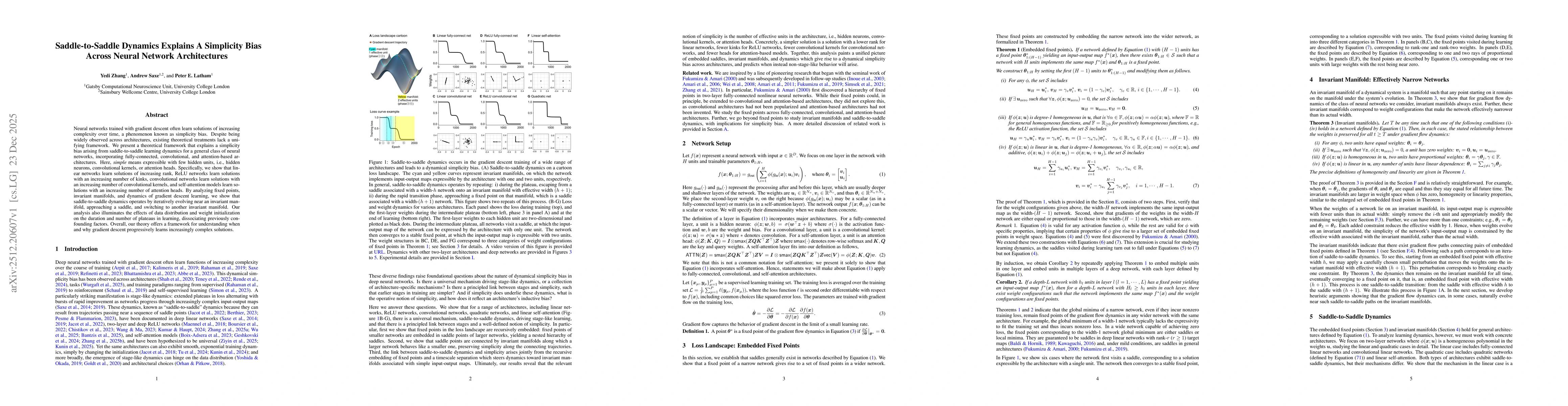Thumbnail for Saddle-to-Saddle Dynamics Explains A Simplicity Bias Across Neural Network Architectures
