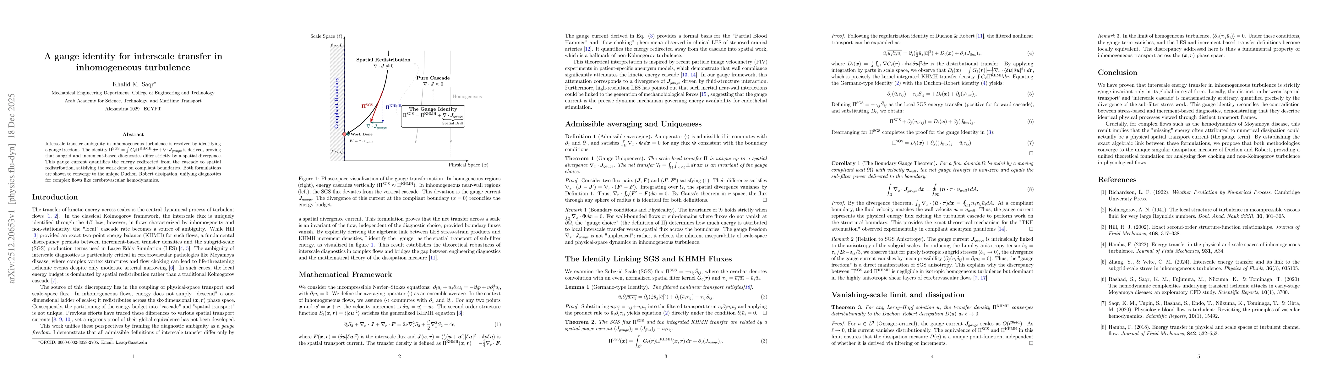 Thumbnail for A gauge identity for interscale transfer in inhomogeneous turbulence