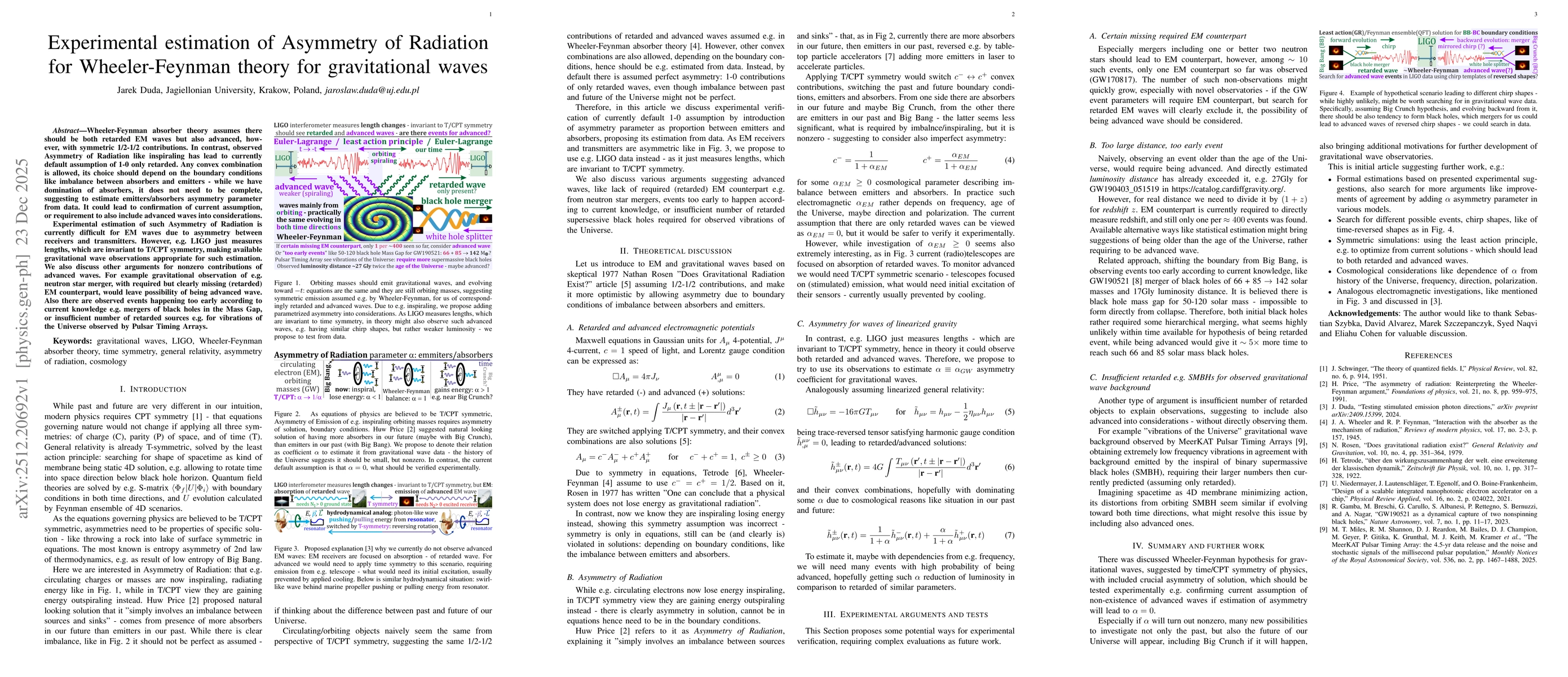 Thumbnail for Experimental estimation of Asymmetry of Radiation for Wheeler-Feynman theory for gravitational waves